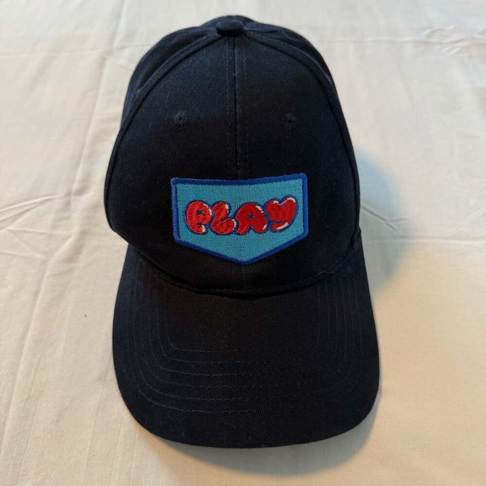 Play Embroidered Patch Dad Hat Black Home Plate Baseball